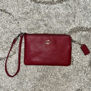 Coach Red Leather Wristlet